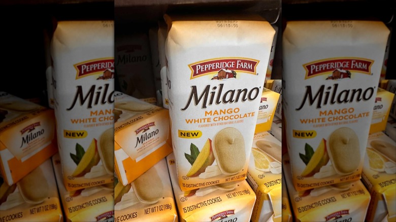 Milano mango cookies on store shelves