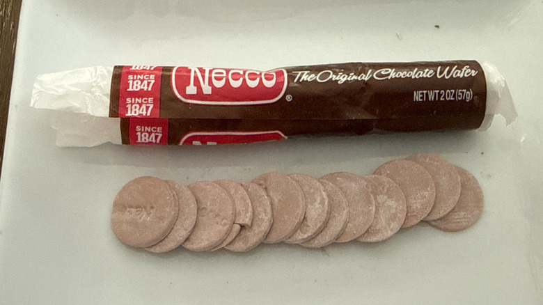 Necco Chocolate Wafers on a white plate