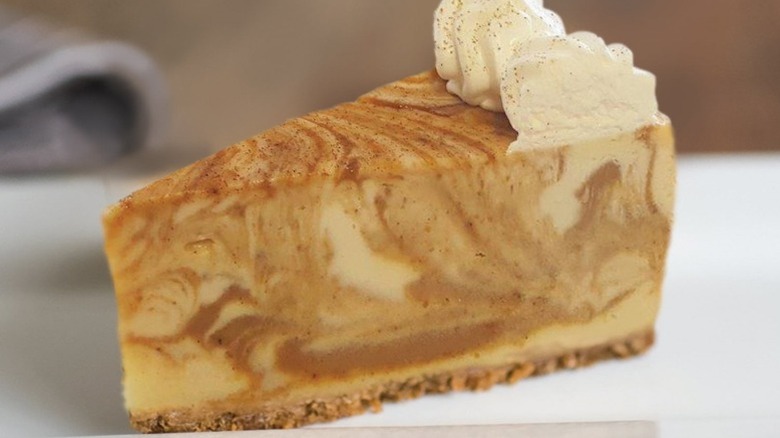 slice of pumpkin cheesecake