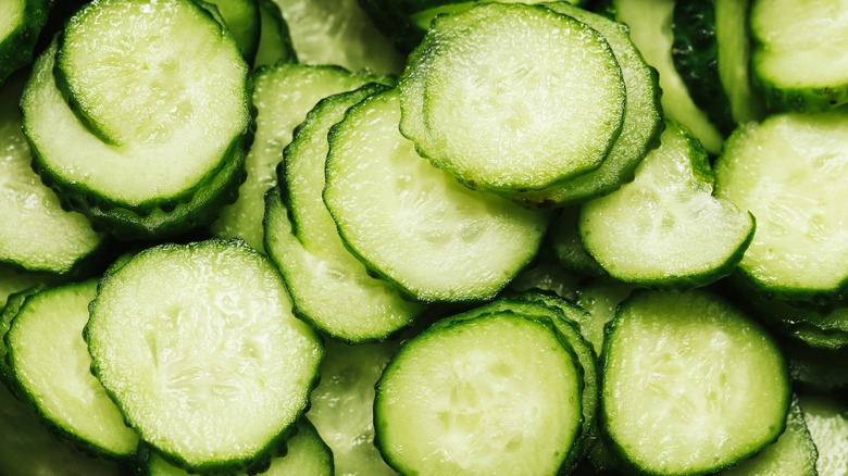 Cucumber slices closeup