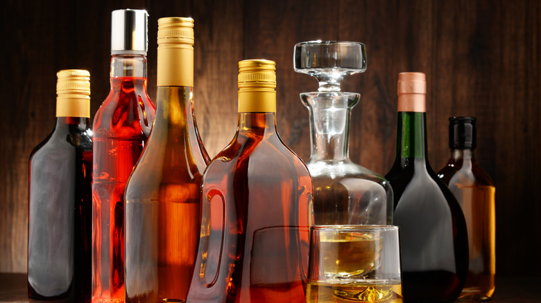 Assorted alcohol bottles