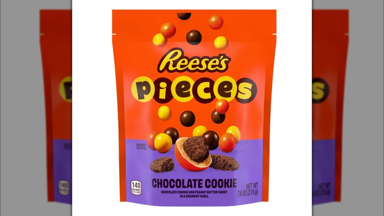 Bag of Reese's Pieces Chocolate Cookie on white background