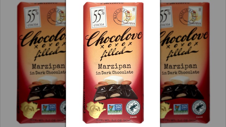 Chocolove Filled Marzipan in Dark Chocolate Bar