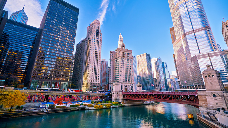 Chicago River and skyline