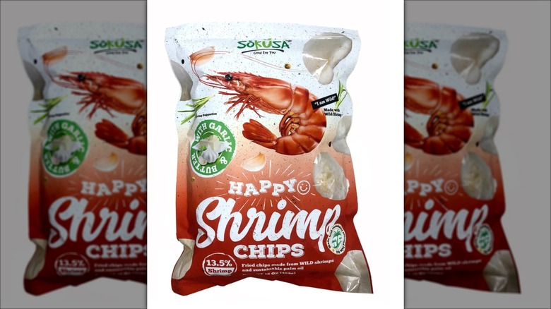 Bag of SoKusa Shrimp Chips with Garlic and Butter