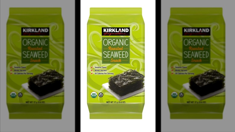 Package of Kirkland Signature Organic Roasted Seaweed