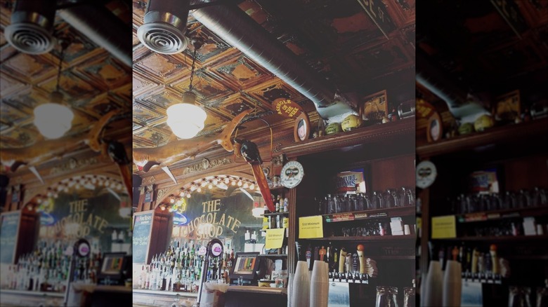 Harry's Chocolate Shop interior with close-up shot of the bar