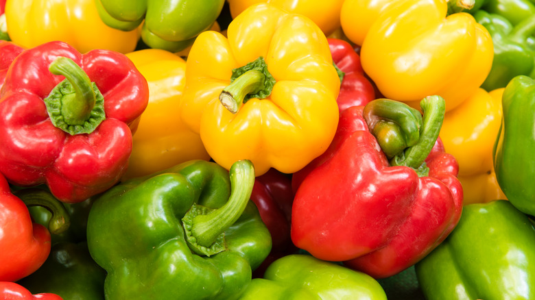 colorful bell peppers in a pile
