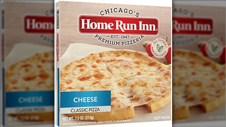 Home Run Inn Single Serve Cheese Pizza in cardboard packaging on a white background.