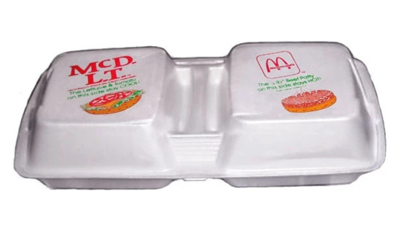 An old-style polystyrene container for McDonald's McDLT