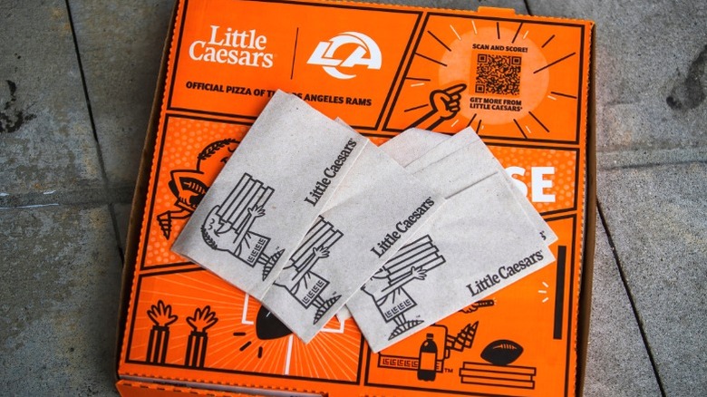 A box of Little Caesar's pizza.