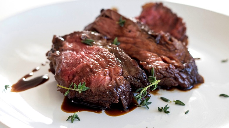 Prime rib cap steak with fresh thyme