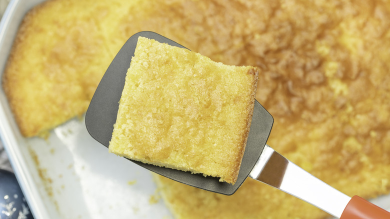 corn bread in dish