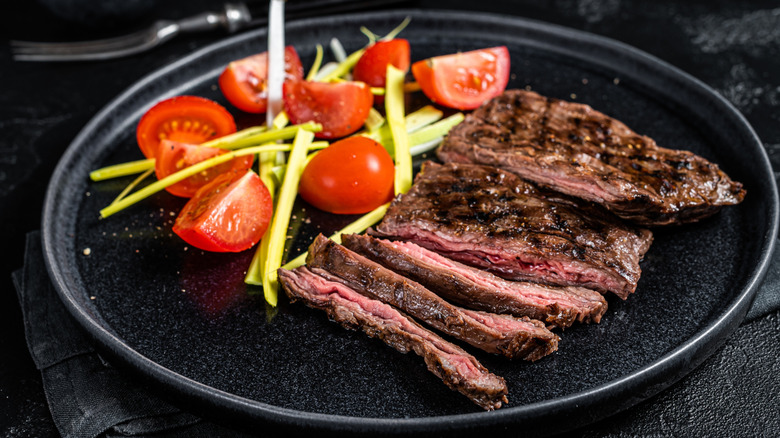 Grilled arrachera skirt steak with tomato salad