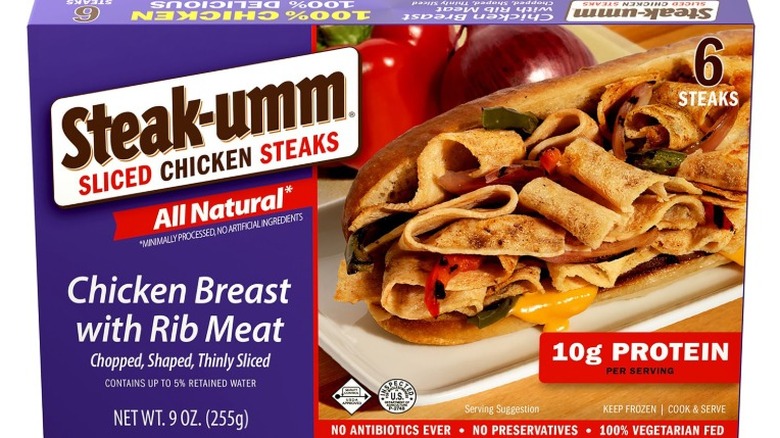 box of Steak-umm Sliced Chicken Steaks