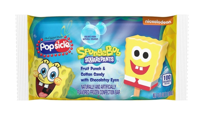 Popsicle Spongebob Squarepants Frozen Confection Bar on a white background.