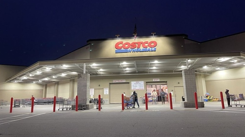 Nighttime exterior of a Georgia Costco