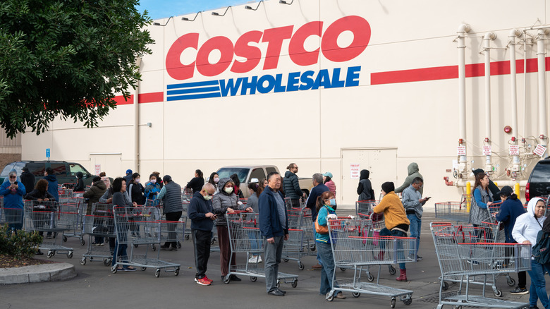 Busy parking lot of a California Costco