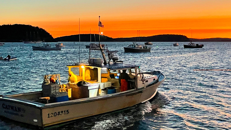 boats off the coast of Maine