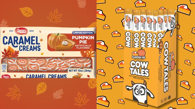 Caramel Creams and Cow Tales pumpkin pie varieties