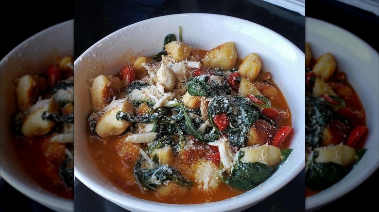 Gnocchi pasta with fresh grated cheese and tomato from Scalessa's "My Way" Old School Italian Kitchen in Delaware.