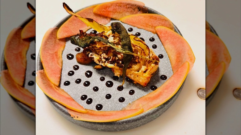 Elegantly plated Italian dish from BoccaLupo restaurant in Georgia