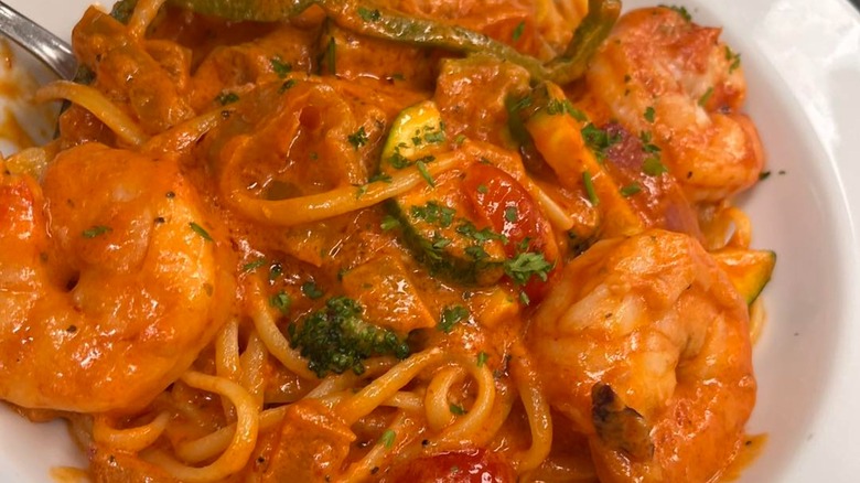 Saucy shrimp pasta from Muriale's Italian Kitchen in West Virginia
