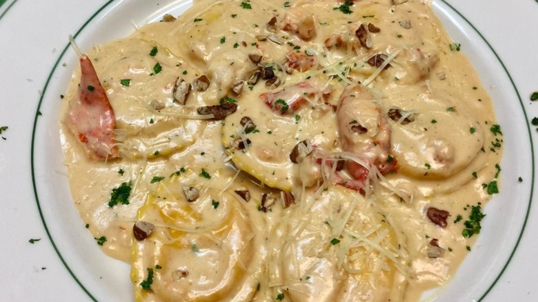 Creamy shrimp pasta from Bella's Bistro restaurant in Wyoming