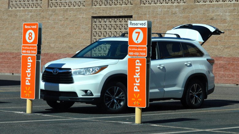 white suv at walmart pickup