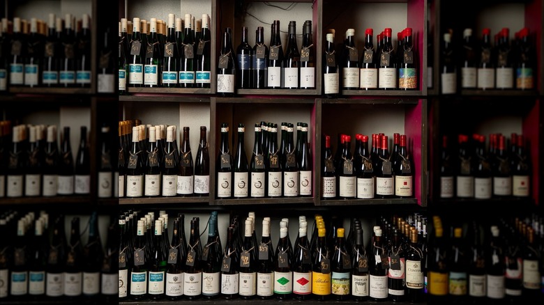 Shelves filled with bottles of wine at The Independent Caveau
