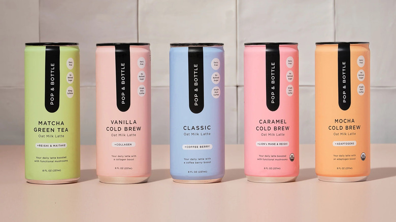 Canned latte and tea drinks from Pop & Bottle