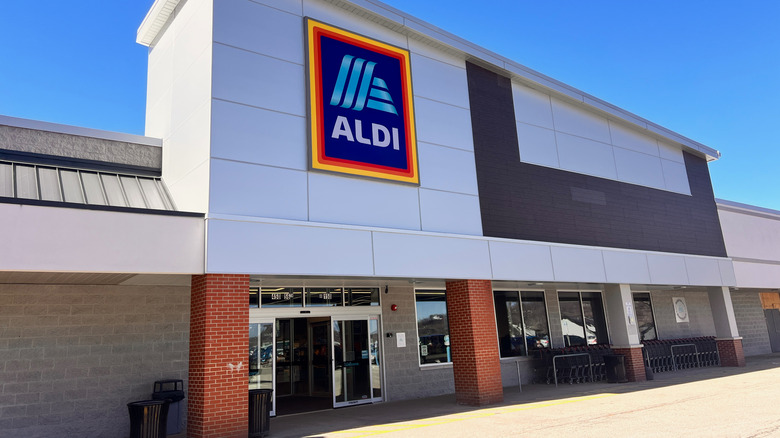 A side view of an Aldi Store chimney