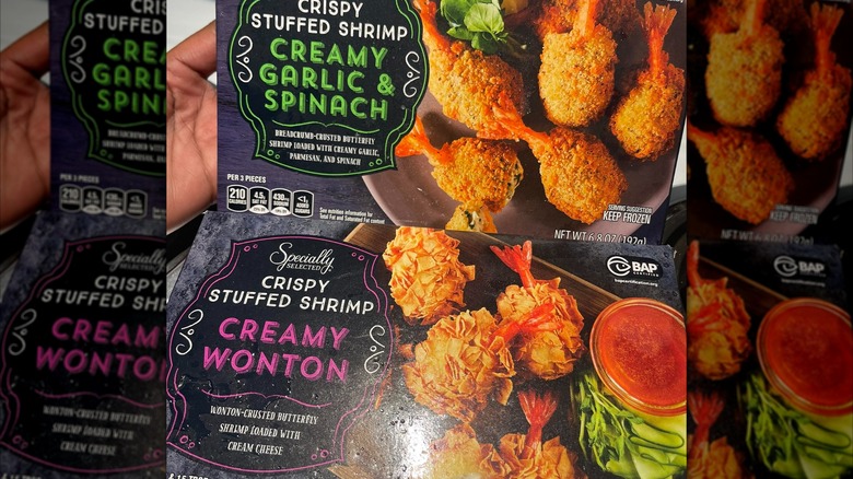 Two boxes of specially selected crispy stuffed shrimp