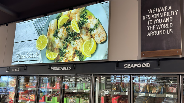 Seafood section of an Aldi's location