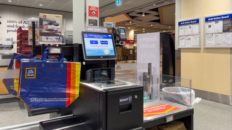 Aldi self-checkout kiosk
