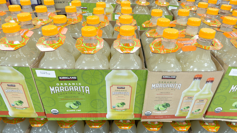 Cartons of Kirkland Signature margarita mix at Costco