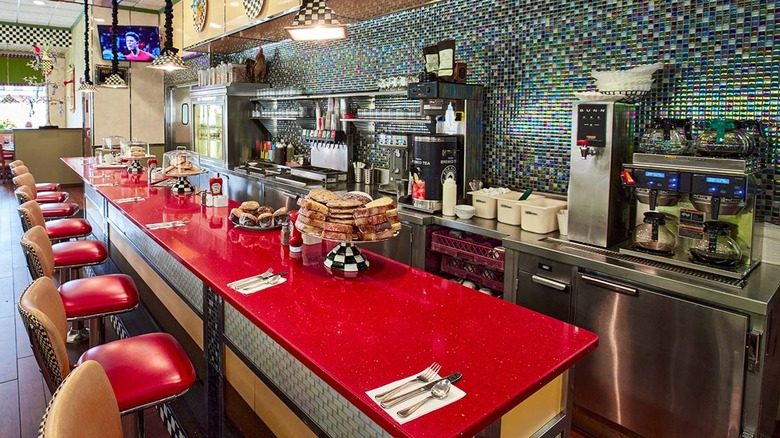 Chit Chat Diner Hackensack interior counter with stool seating and grill