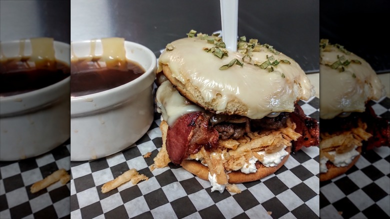 Sammy's Burgers and Shakes bacon burger on a plate