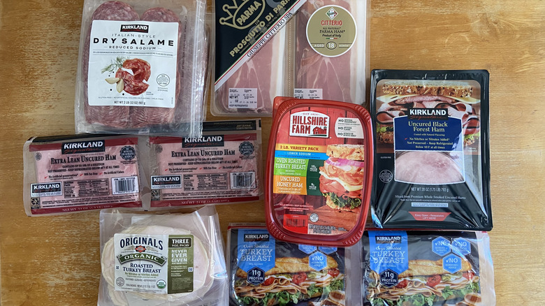 top-down view of all Costco deli meats