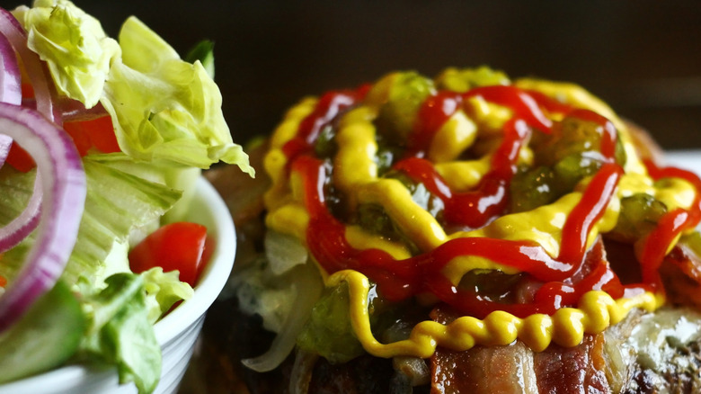 Whataburger salad and burger
