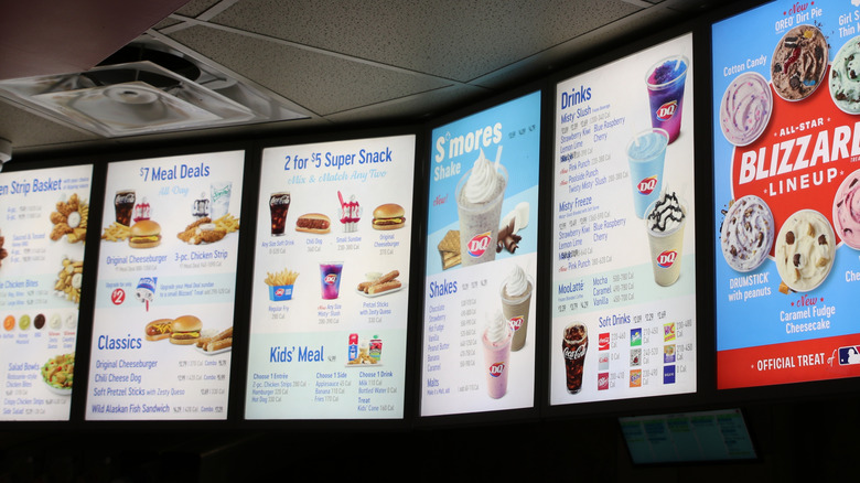 DQ menu with salad listed