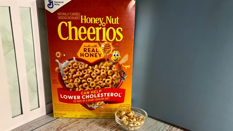 Honey Nut Cheerios box and cereal