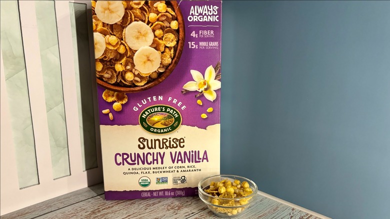 Nature's Path Sunrise Crunchy Vanilla box and cereal