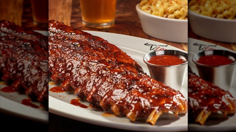 A rack of ribs from LongHorn Steakhouse