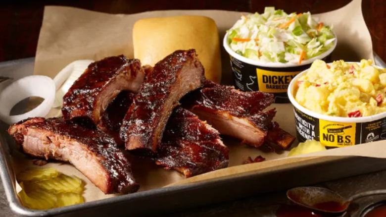 Half rack of pork ribs from Dickey's Barbecue Pit