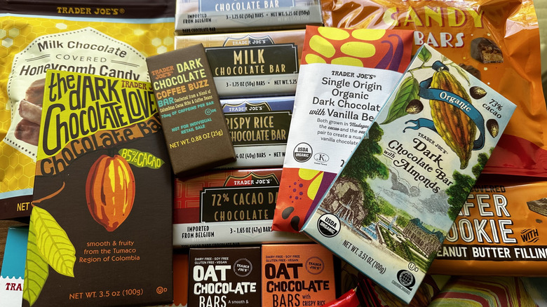 selection of Trader Joe's chocolate bars