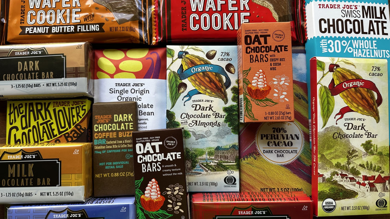 selection of Trader Joe's chocolate bars