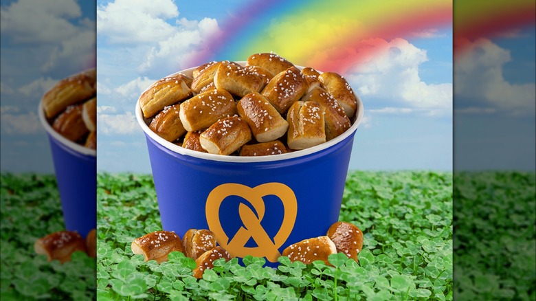 Bucket of auntie anne's pretzel nuggets
