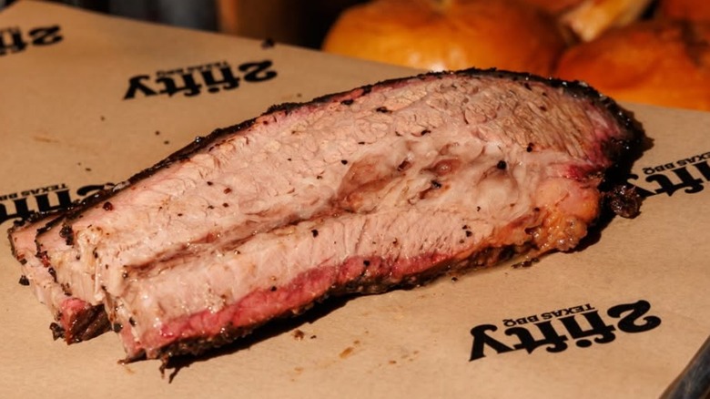 Brisket slice from 2Fifty Texas BBQ