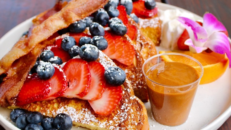 Skillets Breakfast & Brunch French toast topped with fresh berries